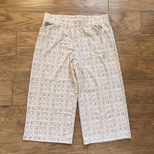 Isaac Mizrahi Live! Knit Pant Size LP Petite Mixed Print Pebble Tan Wide Leg